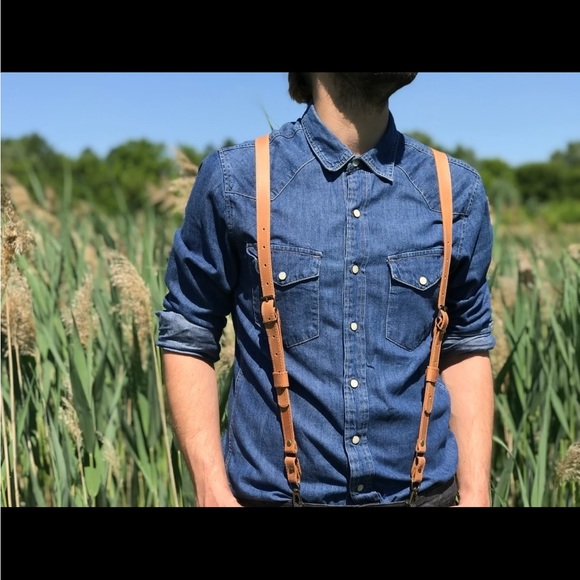 Leather Adjustable Suspenders - Picture 4 of 7